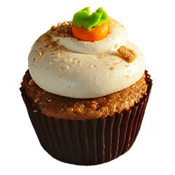 Carrot cake cupcake with cream cheese frosting