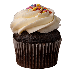 Chocolate cupcake with vanilla frosting