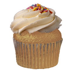 Vanilla cupcake with vanilla frosting